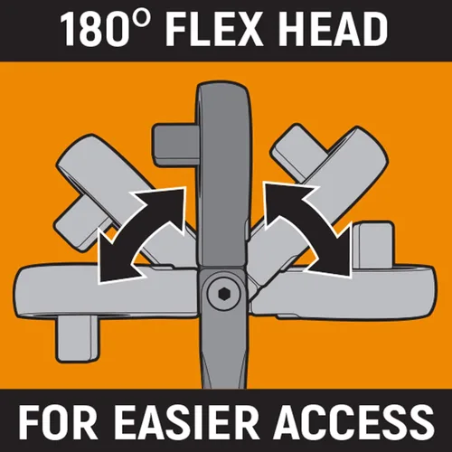 Vista 9 de GEARWRENCH - Juego de trinquetes de lágrima, cabezal flexible con bloqueo, 84 dientes, 2 unidades, 81274A-07