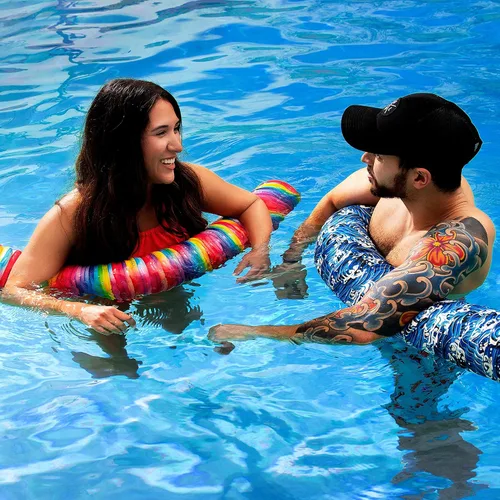 Vista 4 de IMMERSA Fideos de piscina jumbo, revestimiento de vinilo suave a base de agua de alta calidad y fideos de espuma resistentes a los rayos UV