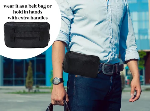 Vista 2 de Organizador de cables: bolsa trasera elegante y resistente a la intemperie para cables, cargadores y accesorios electrónicos.
