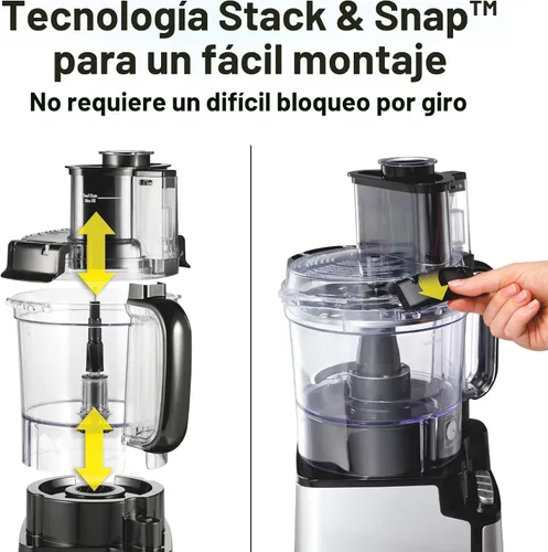 Vista 2 de Hamilton Beach Procesador de alimentos apilado y rápido de 12 tazas