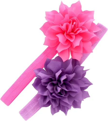 Vista 20 de Diademas de flores de pétalos para bebés y niñas, par elástico para niños pequeños