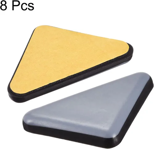 Vista 3 de uxcell 1.772 in x 1.378 in x 1.378 in triángulo PTFE muebles deslizantes, adhesivo autoadhesivo para pisos de madera, azulejos de cerámica