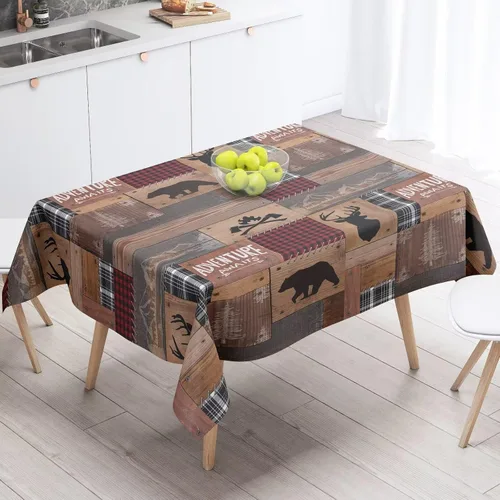 Vista 52 de Mantel azteca suroeste, diseño étnico tribal geométrico, estilo vintage, bohemio, elegante, lavable, para comedor, cocina, granja, fiesta