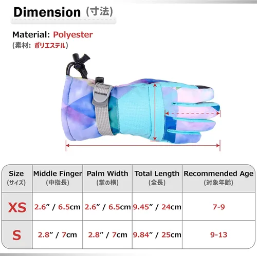 Vista 2 de Azarxis - Guantes térmicos de invierno para niños y niñas