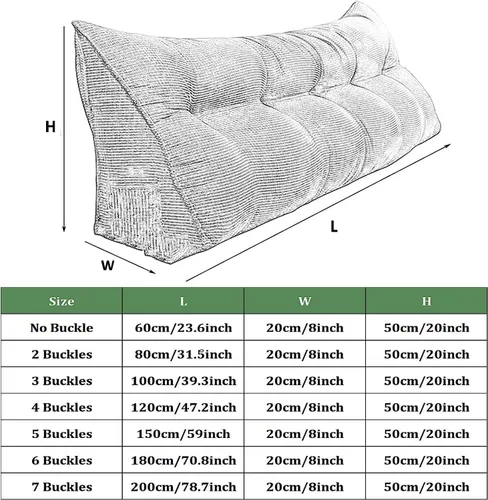 Vista 7 de Almohada de cuña de lectura triangular Queen, cojín de respaldo para cabecero reclinable, almohada de lectura, cojín triangular para posicionamiento