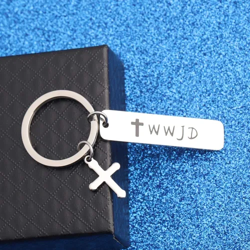 Vista 4 de WUSUANED Joyería religiosa WWJD Cruz Brazalete Brazalete Brazalete Primera Comunión Regalo