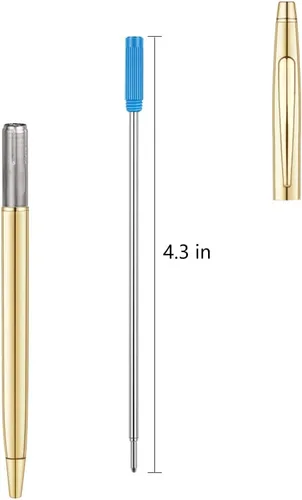 Vista 4 de Unibene Paquete de 20 repuestos de bolígrafo compatibles con Cross, punta media de 0.039 pulgadas, 10 negros y 10 azules, repuesto de tinta alemana