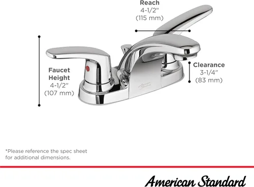 Vista 3 de American Standard 7075205.243 Colony PRO - Grifo de baño de una sola manija, menos drenaje, 1.2 GPM, negro mate Mate negro