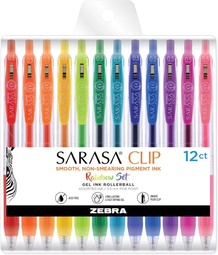 Vista 7 de Zebra Pen Sarasa Clip Decoshine - Bolígrafo de gel retráctil, punta fina de 0.020 in, colores metálicos surtidos, funciona bien en papel oscuro