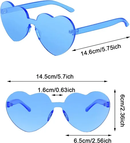 Vista 2 de AEAHALY Lentes de sol con forma de corazón blanco, verde, azul, morado, rosa, rojo, para mujer, con forma de corazón, a granel, para fiestas