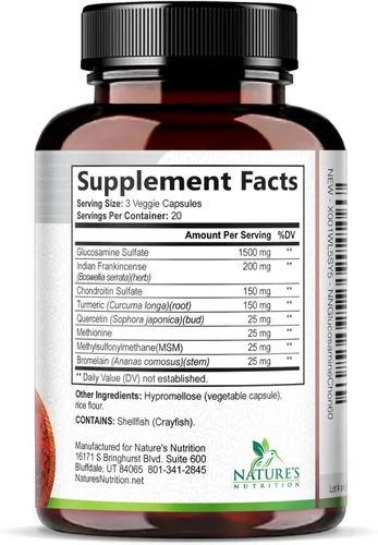 Vista 9 de Glucosamina Condroitina MSM 2100mg - Suplemento de apoyo articular de 3 veces fuerza para movilidad articular y comodidad para hombres y mujeres