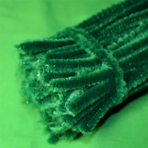 Vista 6 de Limpiapipas de Chenille Verde Oscuro (Paquete de 200) para Decoraciones de Manualidades DIY Creativas (12 x 0.24 pulgadas)