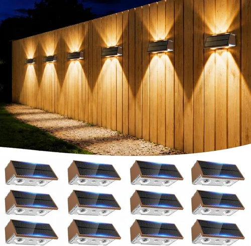 Vista 20 de Luces solares para valla al aire libre, paquete de 2 luces solares Negro