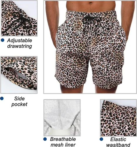 Vista 6 de Traje de baño para hombre corto de secado rápido con forro de malla, tendencia de moda Turnks