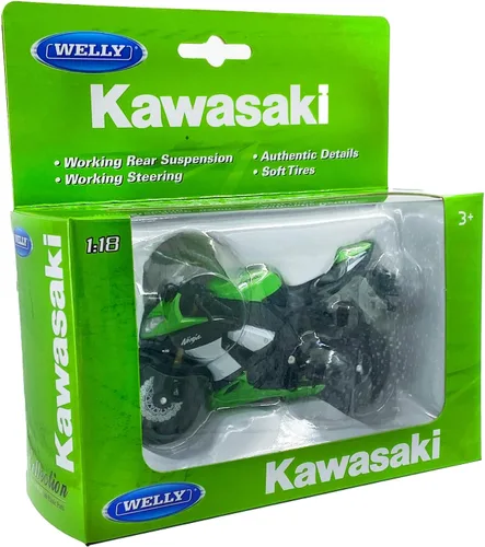 Vista 5 de Welly Just for Laughs - Motocicletas Kawasaki moldeadas a presión