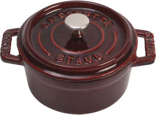 Vista 10 de Staub Mini Cocotte Redondo de Hierro Fundido de 0.25 cuartos de galón - Albahaca, Hecho en Francia