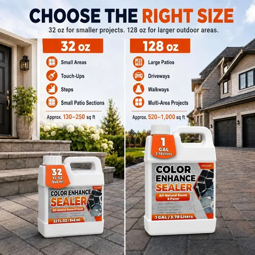 Vista 7 de Wet Look Stone Sealer, 1 Gallon, Concrete Sealer & Stone Color Enhancer
