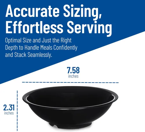 Vista 4 de Carlisle FoodService Products 800B03 - Ensaladera de melamina, 27 onzas, color negro