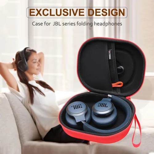 Vista 8 de LTGEM Estuche rígido para auriculares JBL - Marrón/ Rojo+Negro