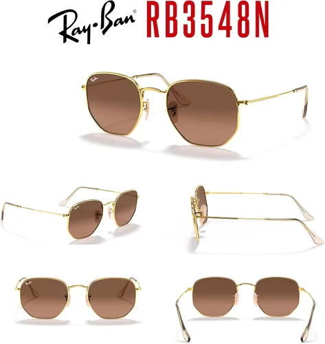 Vista 7 de Ray-Ban RB3548N - Gafas de sol hexagonales 001 de 54 M para hombres y mujeres (grande), paquete con kit de diseñador iWear
