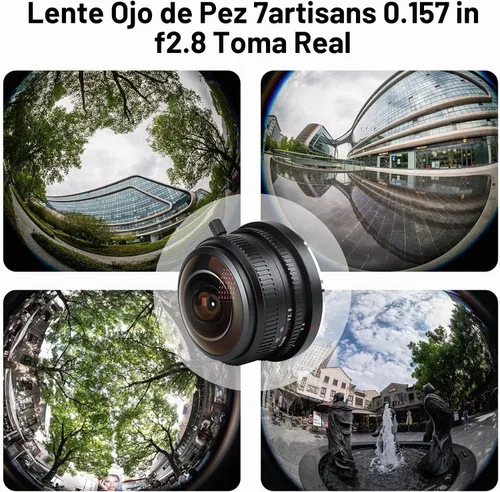 Vista 2 de 7Artisans - Objetivo ojo de pez de 4mm F2.8 Ultra Gran Angular Lente Manual Compatible con cámaras sin espejo de montaje M4/3 para Panasonic GH3 GH4