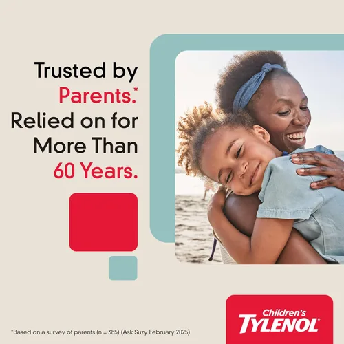 Vista 3 de Tylenol para niños masticables con 160 mg de acetaminofeno, analgésico y reductor de fiebre para síntomas de resfriado y gripe en niños, dolor