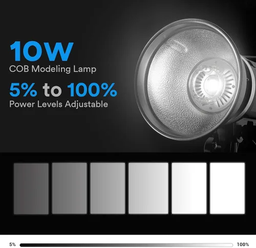 Vista 7 de Godox SK400II-V Studio Strobe, nueva versión mejorada de SK400II, sistema inalámbrico X de 400 W 2.4G GN65 5700K Monolight con lámpara de modelado