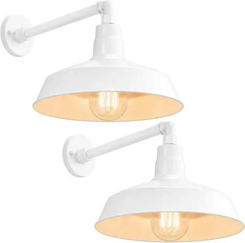 Vista 30 de 14 pulgadas. RLM Warehouse - Pantalla con brazo de cuello de cisne y bombilla Led A19 5000K de 9W Negro satinado (paquete de 1)