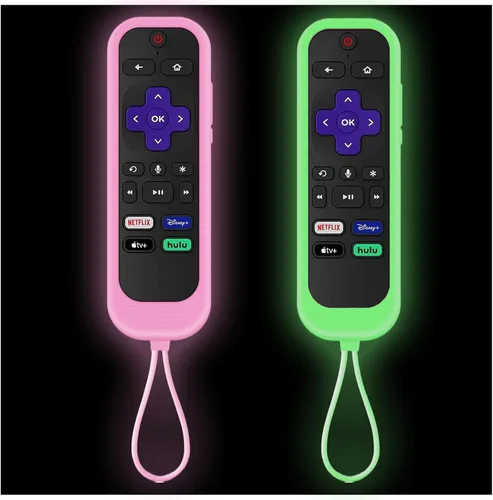 Vista 8 de Juego de 3 fundas para controles remotos Westinghouse Roku TV Onn Roku TCL Hisense Roku Funda protectora de silicona universal para Roku Remote