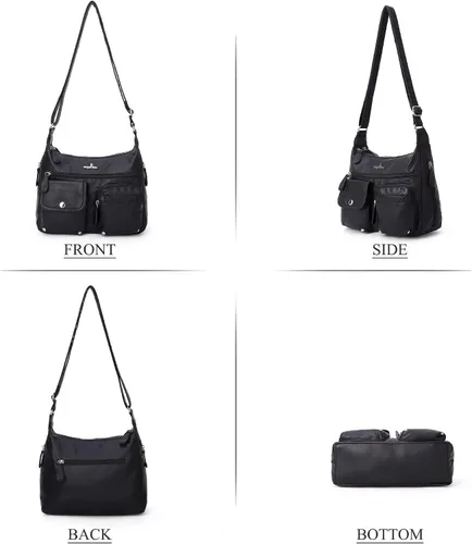 Vista 4 de Angelkiss Bolsos cruzados para mujer bolsos de hombro y monederos medianos de piel sintética