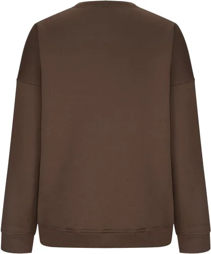 Vista 5 de Sudadera de manga larga para mujer 2023, lindo estampado gráfico, cuello redondo, sudadera con capucha de gran tamaño, ajuste holgado, casual