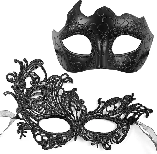 Vista 7 de Máscara de mascarada para parejas