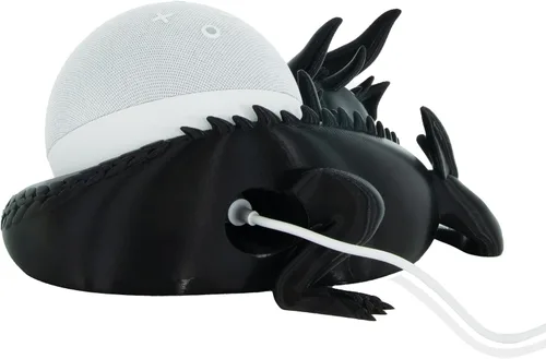 Vista 7 de Costume Wizard Soporte Dragon para Echo Dot 4ª/5ª generación, 3D impreso Dragon Amazon Echo altavoces de escritorio, soporte para Echo Dot 5ª Negro