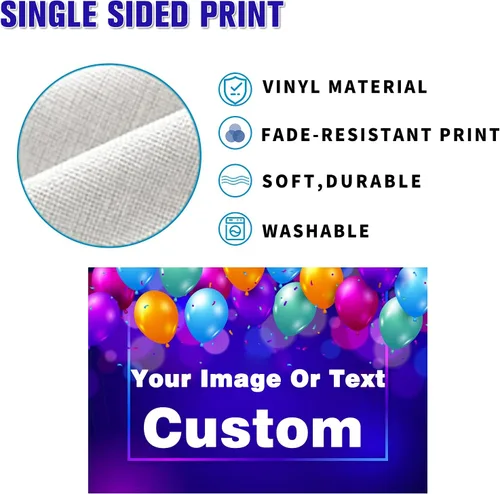 Vista 4 de Pancartas y letreros personalizados personalizados con foto o texto, pancarta personalizada para exteriores, fiestas, negocios, cumpleaños