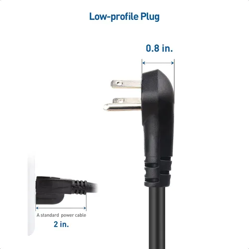 Vista 5 de [Listado ETL] Cable Matters - Paquete de 2 cables de extensión de alimentación de perfil bajo, 1 pie