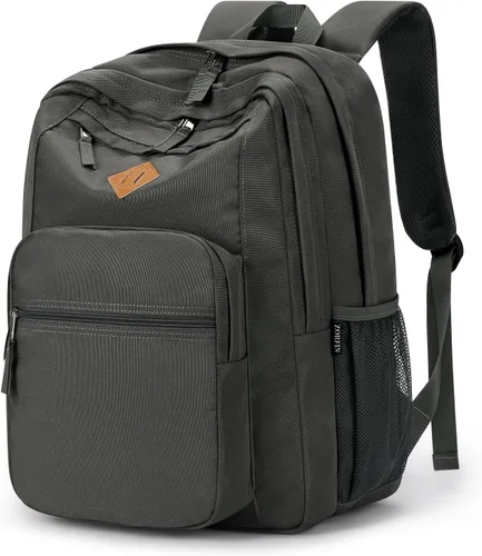 Vista 38 de ZORFIN - Mochila de 26 litros para la escuela, universidad y viajes, impermeable, con 8 compartimentos, Verde militar, Moderno