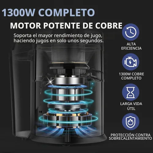 Vista 4 de Exprimidoras Centrífugas KOIOS de 1300W, Extractor de Jugo con Conducto de Alimentación Extra Grande de 3 Pulgadas, Motor de Cobre Completo, Filtro