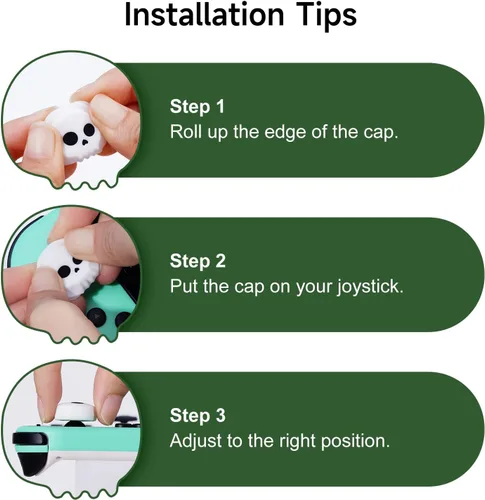 Vista 8 de Juego de 4 agarres para el pulgar de Nintendo Switch Joy-Con Joystick, bonitos accesorios de silicona suave compatibles con Nintendo Switch OLED