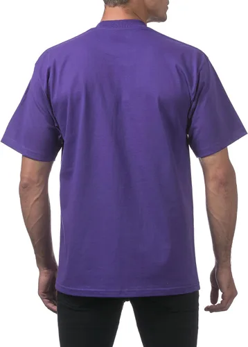 Vista 2 de Pro Club - Camiseta de manga corta para hombre, algodón pesado, cuello redondo