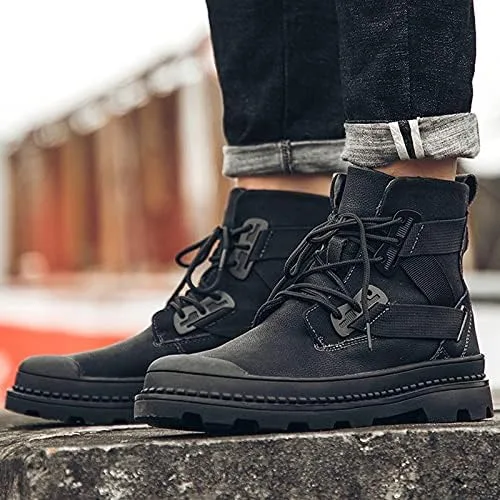 Vista 6 de Botas Chelsea para hombre, zapatos casuales de cuero para hombre, Oxford para hombre, color negro, talla grande de EE. UU. para cuero de vaca ancho
