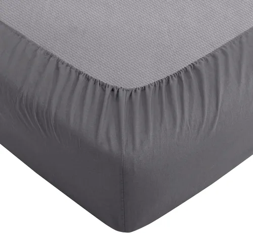 Vista 6 de ATLINIA Funda de colchón 100 % lino, 1 pieza lavada a la piedra con bolsillo profundo de 15 pulgadas hecha de lino puro francés, ropa de cama Gris