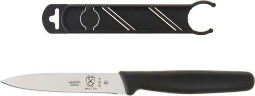 Vista 2 de Mercer Culinary Cuchillo de barra, negro, borde liso de 4 pulgadas, punta puntiaguda