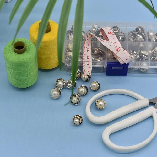 Vista 6 de Broche de camisa para mujer, 80 piezas, 10 estilos, botones para cubrir, botón de perla, broche de seguridad, botones para ropa, suministros