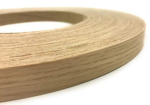 Vista 2 de Edge Supply Rollo de bandas de madera contrachapada de madera contrachapada de 3/4 pulgadas x 50 pies – Borde de chapa de madera real prepegado