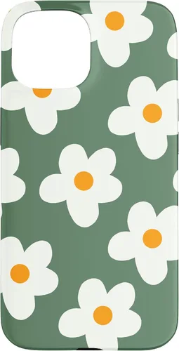 Vista 6 de Retro 60s flower vintage floral pattern sage green Groovy Case for iPhone 16