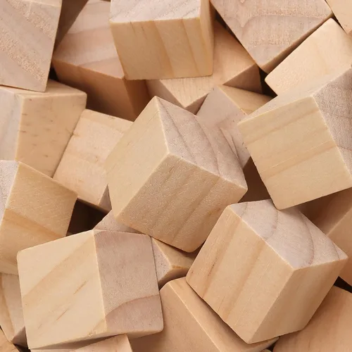 Vista 3 de 800 cubos de madera de 3/4 pulgadas a granel, bloques de madera cuadrados sin terminar de 0.8 pulgadas, bloques de madera lisos en blanco
