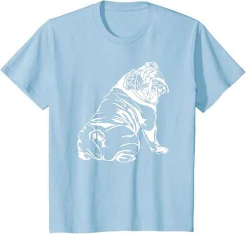 Vista 9 de Gracioso Bulldog Inglés playera perro Hund playera regalo, Azul (Heather blue)