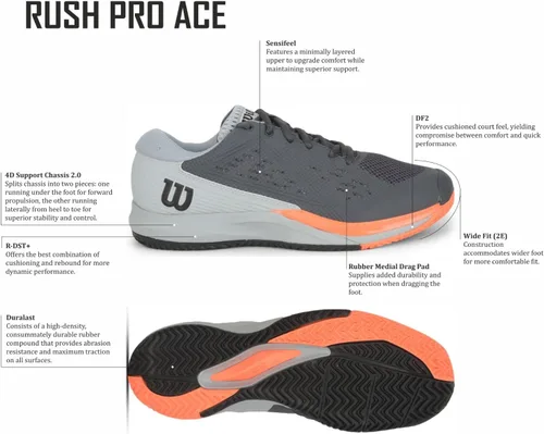 Vista 3 de WILSON Tenis Rush Pro Ace para hombre