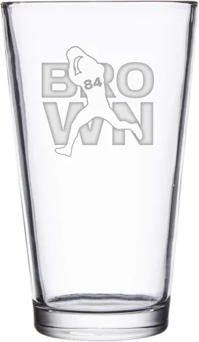 Vista 12 de Hat Shark Jugador atlético deportivo de fútbol – Vasos de pinta grabados con láser para cerveza, jarra de 16 onzas (Allen #17)
