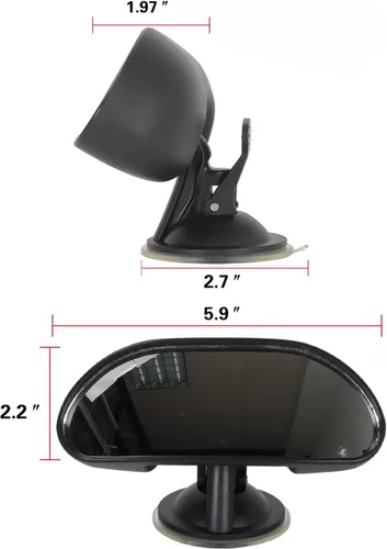 Vista 2 de Espejo retrovisor de bebé para automóvil, parabrisas frontal para bebé, espejo retrovisor para bebé, espejos ajustables de 360 grados para ver niños